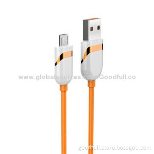 Cable Charging and Sync Micro USB Cable, Available in Hot Orange Color, PVC Jacket